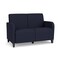 Lesro Siena Lounge Reception 2 Seat Tandem Seating No Center Arm, Walnut, OH Navy Upholstery SN2101 - alternate 1